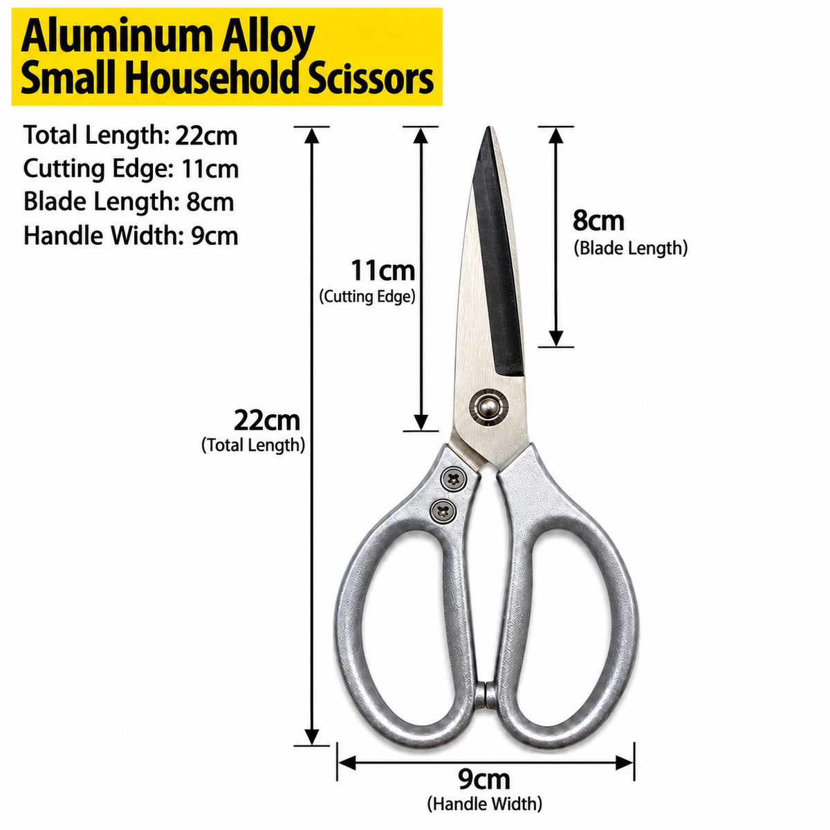 Aluminum Alloy Household Scissors – 22cm