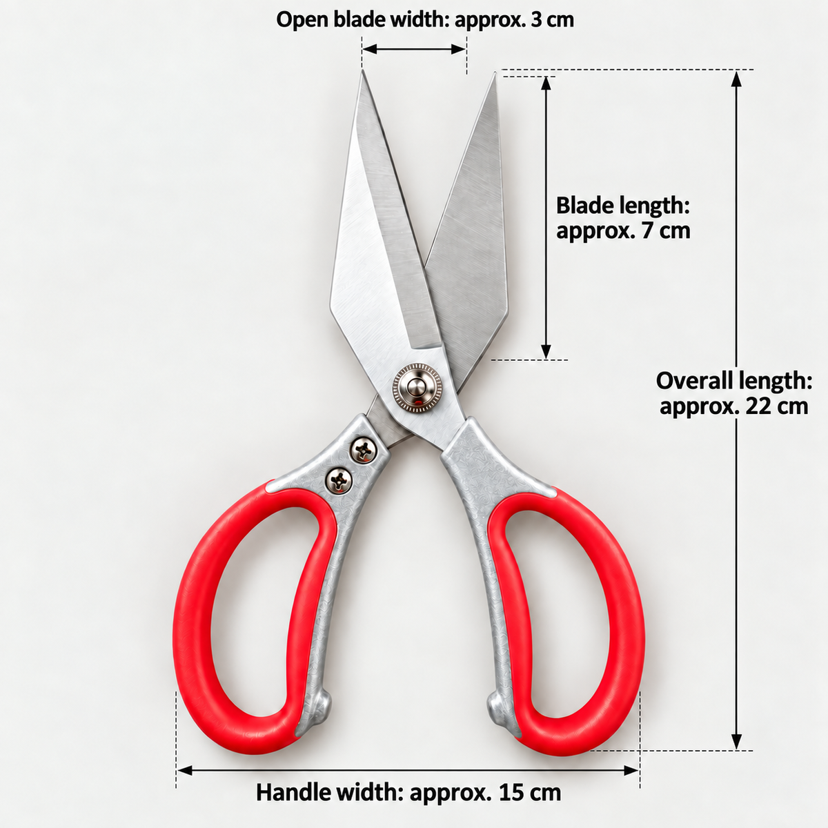 22 cm Heavy-Duty Scissors | Red Handle