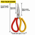 P02A 21 cm Tailor Scissors | Manganese Steel Blade